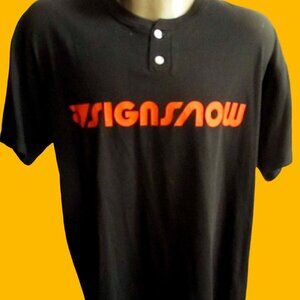 Vintage T-Shirt 1990's Men's Large Reyez Russell Henley Team Thin Black  team